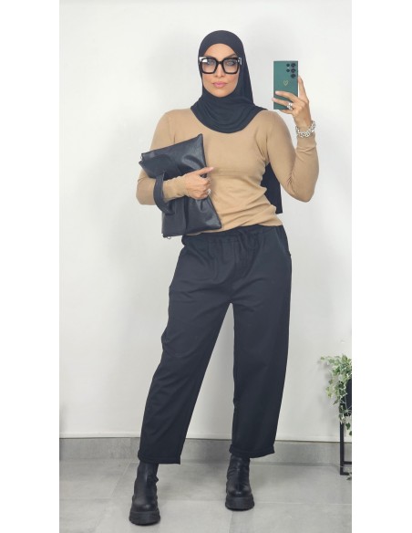 Pantalon "Boyfriend" Noir