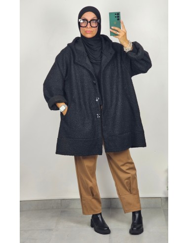 Veste overzise "Chenille" Noir
