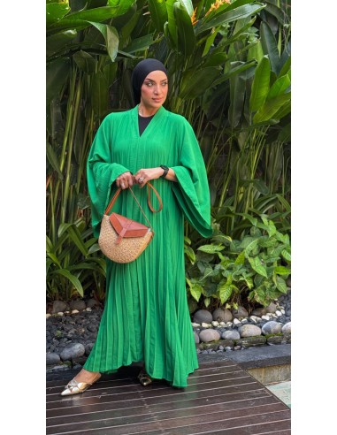 Robe longue "Plissée" Vert