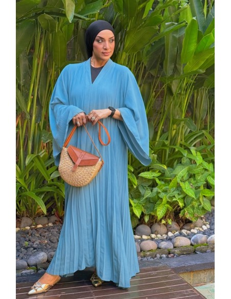 Robe longue "Plissée" Bleu