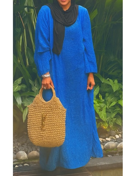 Robe longue "Bali" Bleu Roy