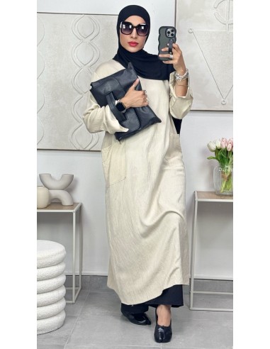 Robe longue "Japonisante" Beige