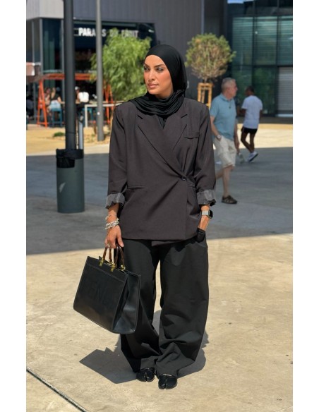 Veste oversize" Croisée" Noir