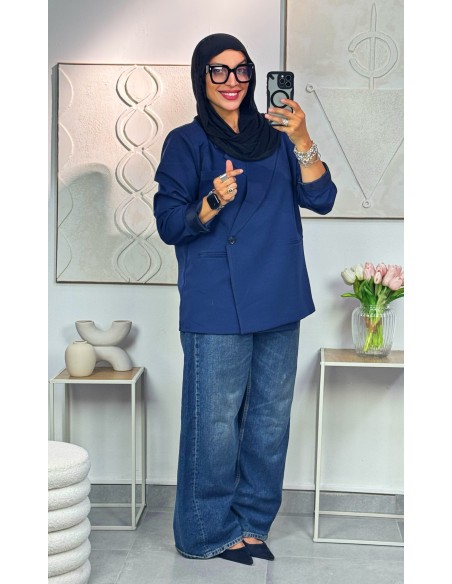 Veste oversize" Croisée" Marine