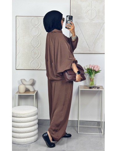 Ensemble pantalon "Jala" Marron