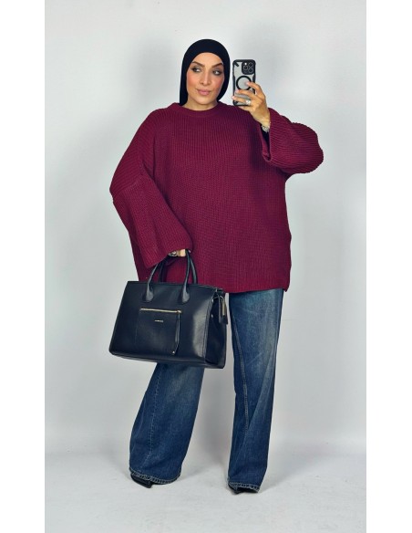 Pull "Oversize" Bordeau