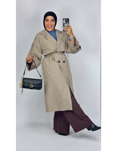 Trench Long Croisé Beige