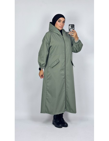 Imperméable Maxi Capuche Kaki