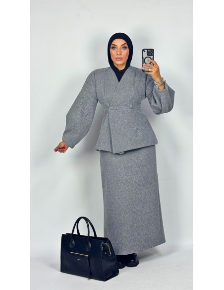 Ensemble Jupe "Structuré" Gris