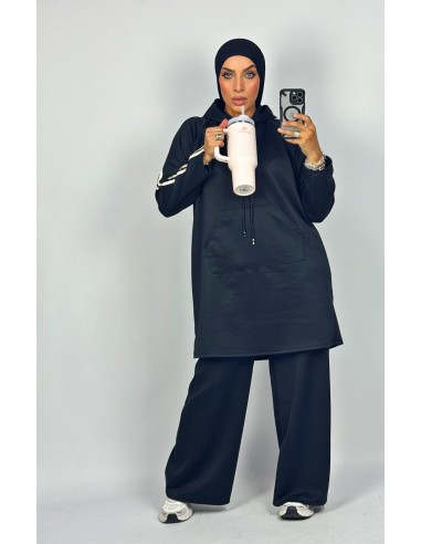 Ensemble Mastour sport femme Pantalon et tunique Ample "Noir"