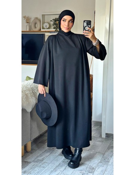 Abaya longue noire mastour chic pour femme Modeetmastour