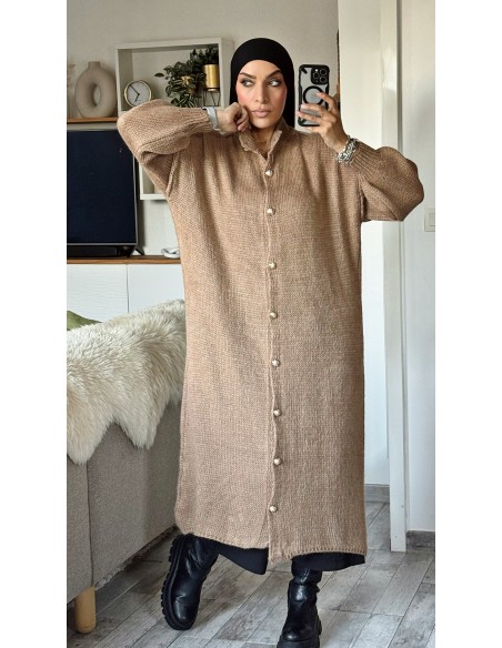 Gilet long camel mastour femme – Mode et Mastour