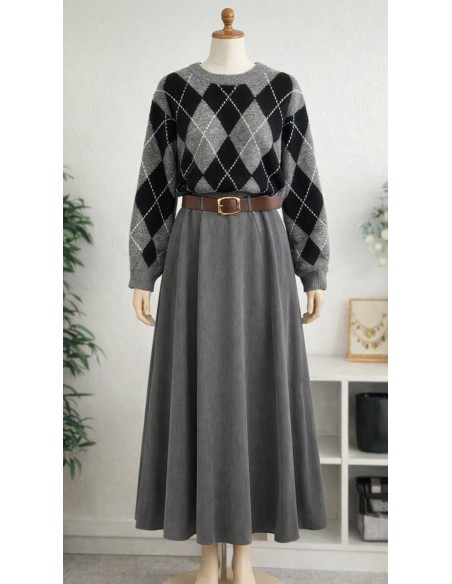 Pull "Losange" Gris/Noir