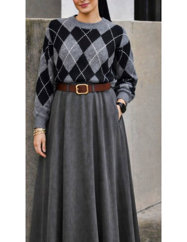 Pull "Losange" Gris/Noir