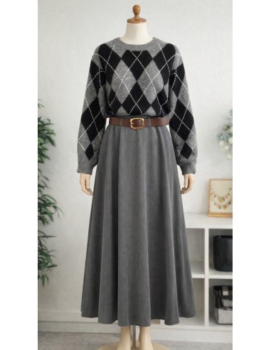 Jupe longue "Mastoura" Gris