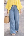 Pantalon large "Denim" Clair