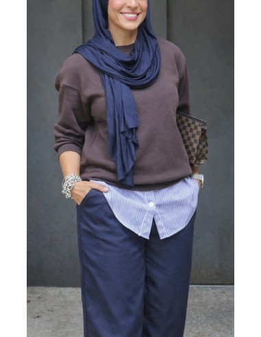 Bas de chemise Rayé bleu