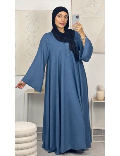 Robe longue "Tulipe" Bleu