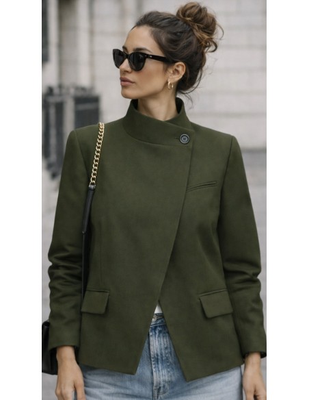 Veste structurée Un bouton kaki