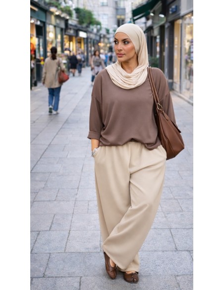 Ensemble pantalon "COSY" Taupe/Beige