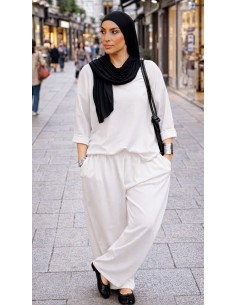 Ensemble pantalon "COSY" Blanc