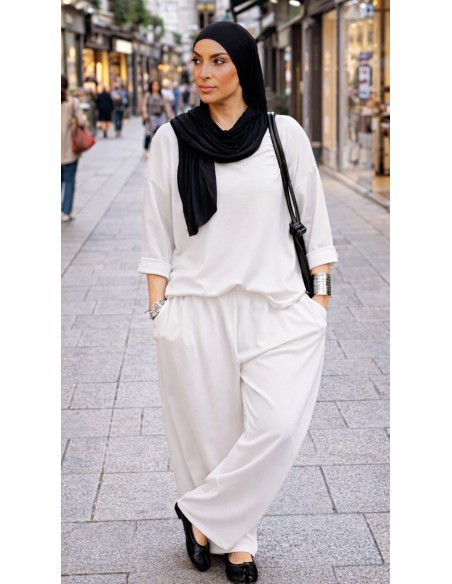 Ensemble pantalon "COSY" Blanc