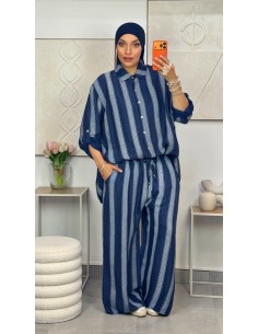 Ensemble Pantalon "Fluide" Marine