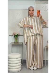 Ensemble Pantalon "Fluide" Beige