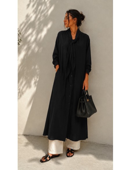 Robe Kimono "Boutons" Noir