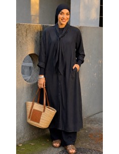Robe Kimono "Boutons" Noir 2