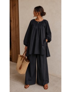 Ensemble Pantalon "Popeline" Noir