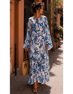 Robe longue "Perle" Bleu