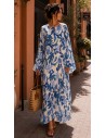 Robe longue "Perle" Bleu
