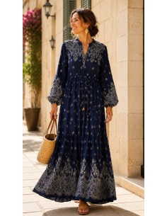 Robe longue "Bella" Marine