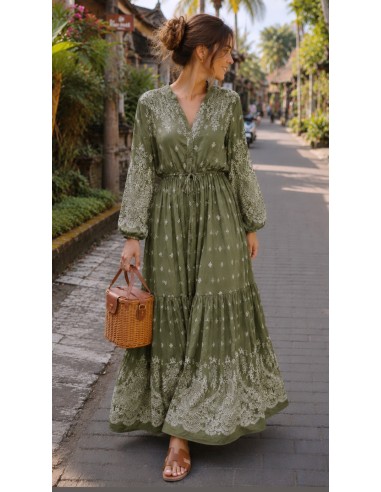 Robe longue "Bella" Kaki