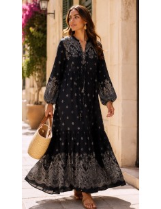 Robe longue "Bella" Noir