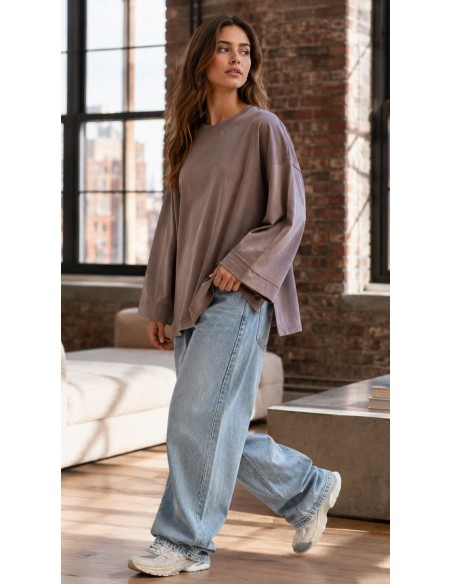 Top tunique "Basic" Taupe