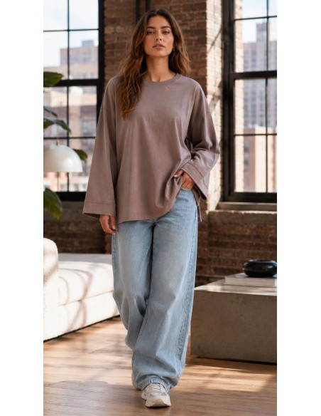 Top tunique "Basic" Taupe