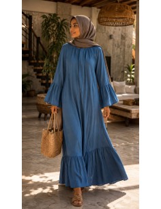 Robe longue " Doha" Bleu