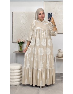 Robe longue "Shirley" Beige
