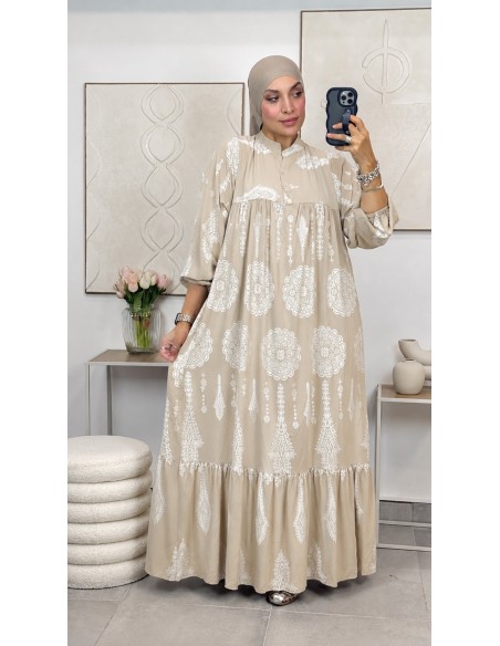 Robe longue "Shirley" Beige