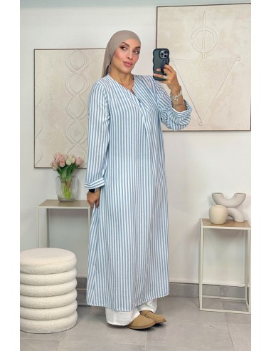 Robe longue "Nice " Bleu