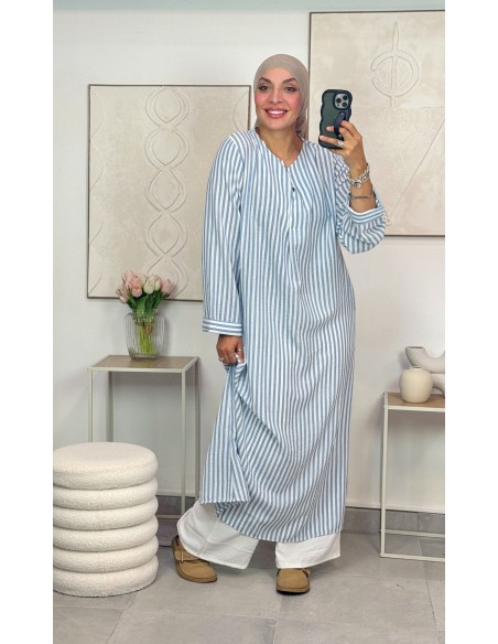 Robe longue "Nice " Bleu