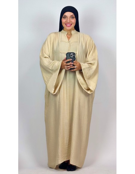 Robe Longue Beige Style Kimono Femme | Élégante & Mastour – Mode & Mastour