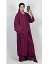 Ensemble Ample Bordeaux Femme | Tunique Longue & Pantalon Fluide – Mode & Mastour