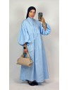 Robe Longue en Popeline Bleu Ciel Femme | Robe Mastour Chic – Mode & Mastour