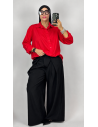 Pantalon Large Bleu Marine Femme à Poches | Taille Haute – Mode & Mastour