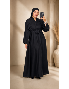 Robe Abaya Noire Longue Femme à Nouer | Mode & Mastour