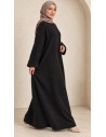Robe pull longue oversize noir femme | ModeetMastour