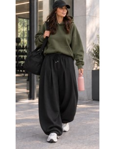 Pantalon jogging large femme Noir | Modest Fashion